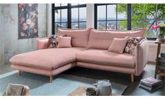 Ecksofa Wohnlandschaft Sofa rosa und Blumenmuster Lazio Couch links 180x255