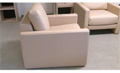 ROLF BENZ Polstermöbel EGO 3-sitzer Sofa 2 Sessel 1 Hocker Echtleder beige