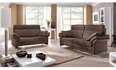 Sofa 3-Sitzer Polstersofa Couch Concept 3 Stoff braun mit Federkern 196 cm