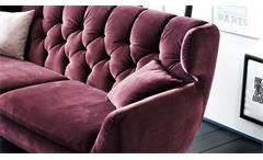 Sofa Sixty 3-Sitzer Couch Bezug Velour Stoff purple Gestell Chrom Länge 225 cm