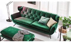 Sofa SIXTY 2,5-Sitzer Couch Polstersofa Stoff Velour smaragd grün 200