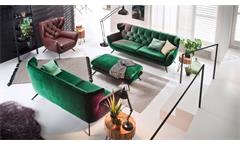 Sofa Sixty 2,5-Sitzer Couch Polstersofa Einzelsofa Stoff Velour smaragd grün 200