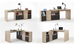 Schreibtisch Lexx Winkelkombination Tisch Bürotisch in Sonoma Eiche sägerau