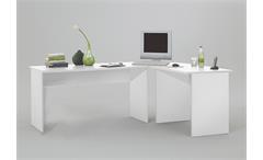 Schreibtisch Kombi Till PC Tisch Eckschreibtisch weiß