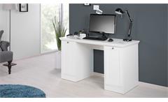 Schreibtisch Landwood Bürotisch Laptoptisch Tisch in weiß 136x63 cm Landhausstil