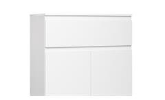 Highboard Blanc 3 grifflose Kommode Anrichte Schrank weiß 2-türig 80x131 cm