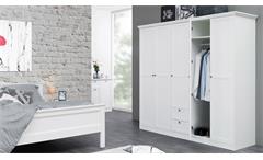 Kleiderschrank Landwood Drehtürenschrank Schrank in weiß 5-türig Landhausstil