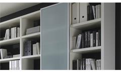 Büro-Set Arbeitszimmer Home Office Toro 18 System weiß matt Lack Glas satiniert