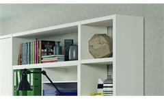 Büroregal Schreibtischkombi TORO 40 weiß Hochglanz lackiert 212,8 x 221,3 cm