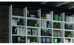 Regalwand Büroregal Bibliothek Toro 43 System weiß matt lackiert 359,2 x 299,6cm