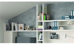 Büroregal Regalwand Wohnwand Toro 83 System weiß matt lackiert 430,0 x 257,9 cm