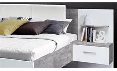 Bettanlage Ginger Bett 180x200 mit Nachttisch Bettanlage weiß Betonoptik