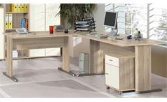 Büroset Tempra Schreibtisch Regal Schrank Büromöbel Office in Sonoma Eiche weiß
