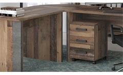 Rollcontainer CLIF vintage old wood Altholz mit 3 Schubkästen