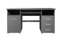 Schreibtisch 0484 Bürotisch Computertisch in anthrazit abschließbar Germania