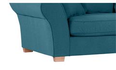 Megasofa Lunego Big Sofa Couch Bezug blau Füße Holz natur inkl. Kissen 274 cm