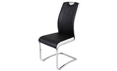 Schwingstuhl Tabea 4er Set Freischwinger Stuhl in schwarz und weiß mit Griff