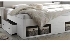 Bett Westerland Doppelbett Bettgestell für Schlafzimmer in Pinie weiß 180x200