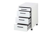 Arbeitszimmer Büromöbel 2-tlg Schreibtisch Rollcontainer weiß supermatt Inno4Home
