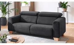 2-Sitzer Sofa Couch Polstersofa Flora in Stoff grau inkl. Kopfteilverstellung