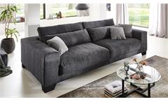 Bigsofa Megasofa Lounge Sofa Couch 3-Sitzer Play Stoff schwarz mit Kissen 286 cm