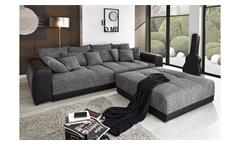 Bigsofa Megasofa XXL Sofa Moldau Couch schwarz und grau mit Federkern und Kissen