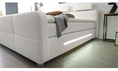 Boxspringbett Gina Bett für Schlafzimmer in weiß mit Topper und LED 180x200