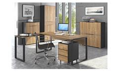 Highboard Büroschrank Büromöbel in Eiche Riviera und anthrazit Yolo 113x114