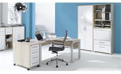 Arbeitszimmer Komplettset Büroset System Bürosystem 8-teilig Sonoma Eiche weiß
