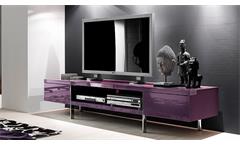 TV Board Brisbane Lowboard in purple lila Hochglanz lackiert Breite 198 cm