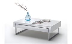 Couchtisch COOPER Beistelltisch Tisch weiß Hochglanz 110 cm