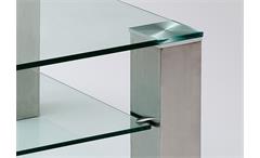 Couchtisch Asta Beistelltisch Wohnzimmertisch Tisch Klarglas Metall 110x70 cm