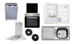 Einbaugeräteset 2 Küchen Elektrogeräte 6-teiliges Geräteset inkl. Geschirrspüler