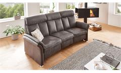 Sofa Garnitur Couch Set 2-teilig Polstermöbel Leila anthrazit mit Kopfteilverstellung