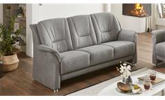Sofa Garnitur Polstergarnitur Couch Set 2-teilig Pedina in Microfaser Feeling grau