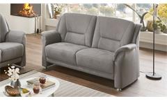 Sofa Garnitur Polstergarnitur Couch Set 2-teilig Pedina in Microfaser Feeling grau
