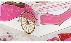 Kinderbett Jugendbett Bett Kate weiß und rosa Print Prinzessin 90x200 cm