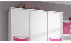 Kleiderschrank Kinderzimmer Schrank Kate weiß und rosa Print Prinzessin