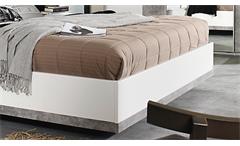 Bett Siegen Bettgestell Polsterbett für Schlafzimmer in weiß Stone grau 180x200