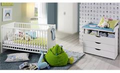 Babyzimmer Alvara 1 Kinderzimmer Set Bett Wickelkommode in Alpinweiß 2-teilig