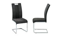 Schwingstuhl Bari Stuhl Esszimmerstuhl Stuhl in grau schwarz und Chrom