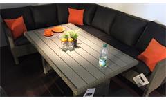 Sitzecke Madison Garten Sitzgruppe Set Eckbank mit Tisch Polyrattan grau braun