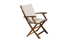 Gartenstuhl 4er-Set Stuhl Holzstuhl Akazie Massivholz mit Kissen creme