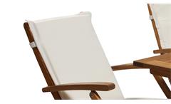 Gartenstuhl 4er-Set Stuhl Holzstuhl Akazie Massivholz mit Kissen creme 8-teilig