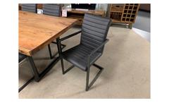 Tischgruppe Esstisch Tisch in Akazie massiv mit 6x Schwingstuhl Stuhl grau Gigi