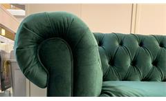 Sofa Couch Chesterfield 3-Sitzer Couchgarnitur Samt dunkelgrün 198 cm