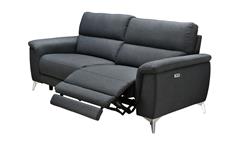 Sofa 3-Sitzer Couch Polstersofa Nina Microfaser grau Federkern mit Motor 215 cm