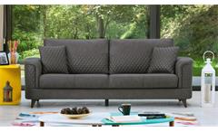 Sofa 3-Sitzer mit Bettfunktion Mikado Couch Polstermöbel in grau-braun 248x90cm