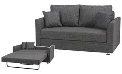 2-Sitzer Sofa Schlafsofa Bergama Couch Bettfunktion inkl. Kissen grau 155x95cm