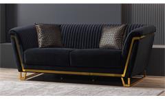 2-Sitzer Sofa LUGARO Couch anthrazit inkl. Zierkissen